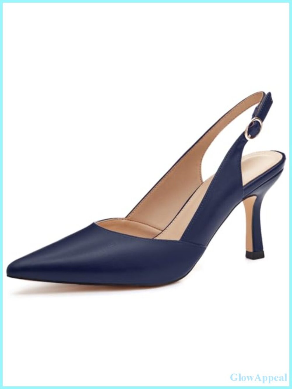 Women's Slingback Kitten Heels Closed Pointed Toe Backless Party Pumps